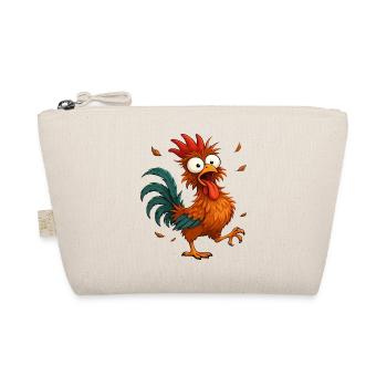 Crazy Chicken Cartoon Funny Animal Design - Organic Pouch - nature - Front