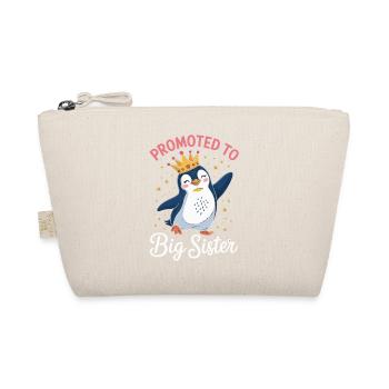 Promoted to Big Sister Penguin Design - Organic Pouch - nature - Front