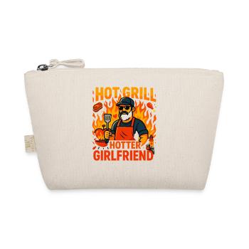 hot grill hotter girlfriend, valentinstag geschenk - Bio-Täschchen - Natur - Vorne
