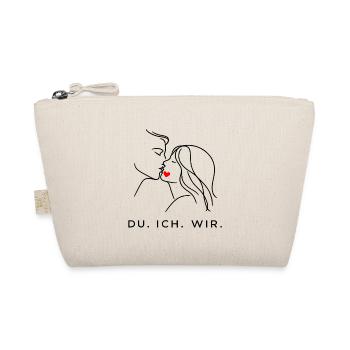 minimal herz unten, valentinstag partner - Bio-Täschchen - Natur - Vorne