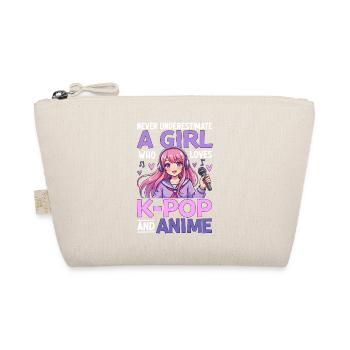 Never Underestimate Girl Who Loves K Pop And Anime - Organic Pouch - nature - Front