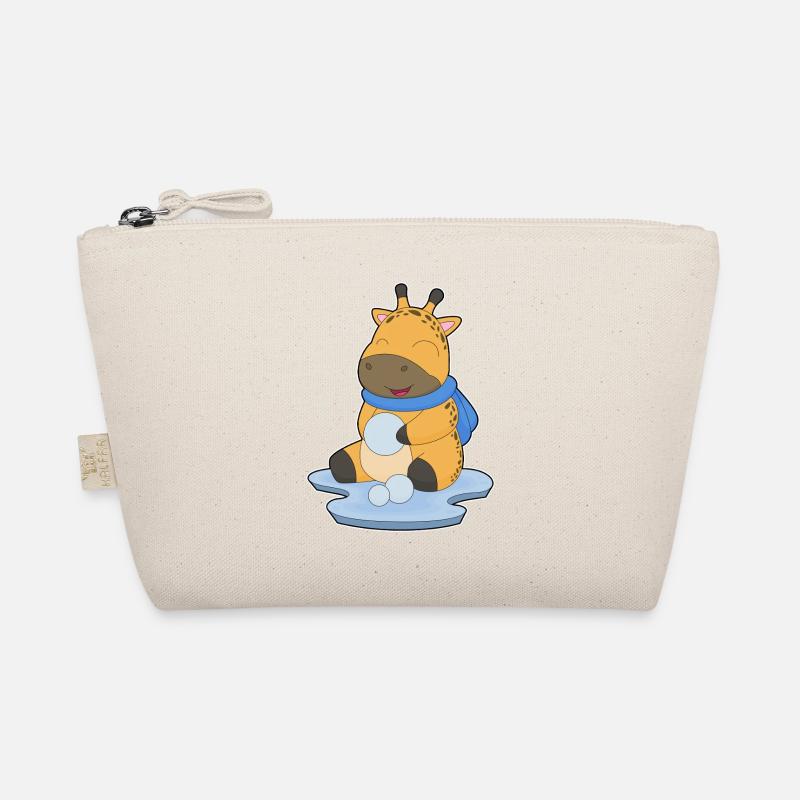 Giraffe Winter Snowball Organic Pouch