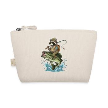 Funny raccoon rides on a bass fish - Organic Pouch - nature - Front