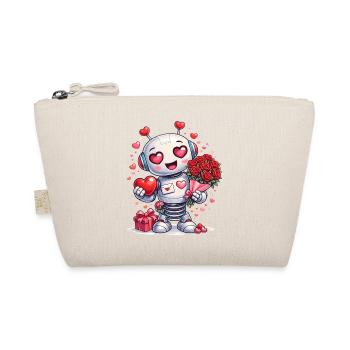 Robot amoureux – motif de la Saint-Valentin avec le cœur - Trousse biologique - nature - Devant