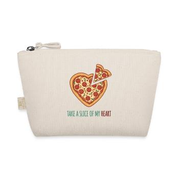 Take a Slice of my Heart – Pizza Herz Design - Organic Pouch - nature - Front