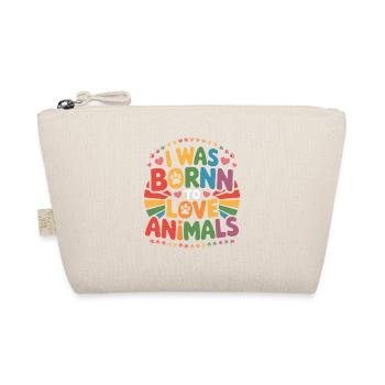 I Was Bornn To Love Animals Bunte Tierliebe - Organic Pouch - nature - Front