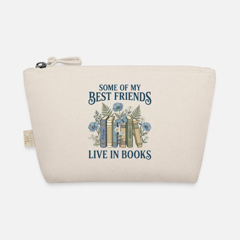 Buchliebhaber: Vintage: Botanische Freunde (Navy Text) Bio-Täschchen
