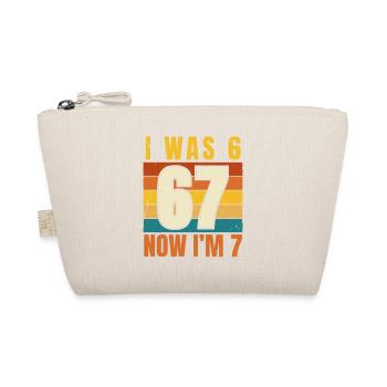 I Was 6 Now I am 7 Years Retro Birthday - Organic Pouch - nature - Front