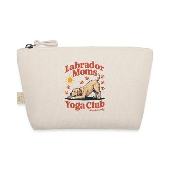 Labrador Moms Yoga Club – Retro Dog Design - Organic Pouch - nature - Front