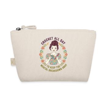 Crochet Lover Crochet All Day Mental Breakdown - Organic Pouch - nature - Front