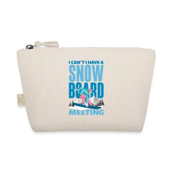 Snowboarding Snowboard Meeting Chairlift - Organic Pouch - nature - Front