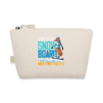 Snowboarding Snowboard Meeting Chairlift - Organic Pouch - nature - Front