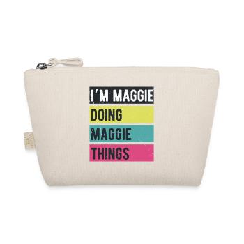 Je suis Maggie qui fait des couleurs rétro de Maggie Things - Trousse biologique - nature - Devant