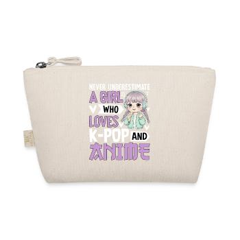 Never Underestimate Girl Who Loves K-Pop And Anime - Organic Pouch - nature - Front