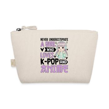 Never Underestimate Girl Who Loves K-Pop And Anime - Organic Pouch - nature - Front