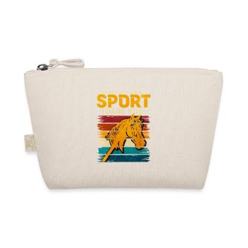 Horse Dare Retro Sport Hobby Horsing - Organic Pouch - nature - Front