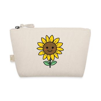 Cheerful Sunflower Cartoon - Organic Pouch - nature - Front