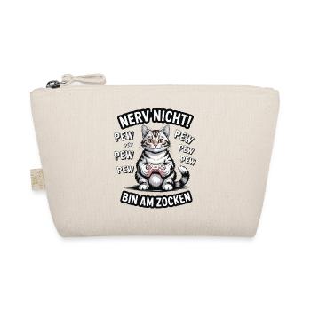 Nerv nicht bin am Zocken Gamer Katze Design - Bio-Täschchen - Natur - Vorne