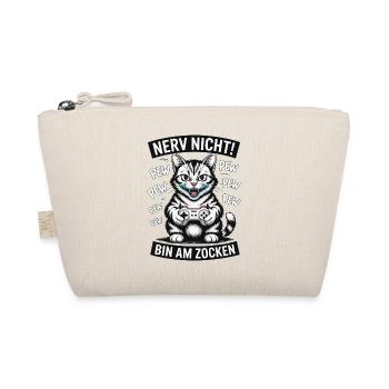 Nerv nicht bin am Zocken Gamer Katze Design - Bio-Täschchen - Natur - Vorne
