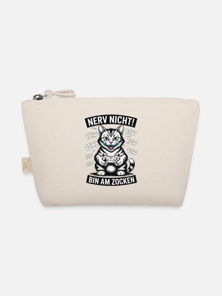 Nerve Not I'm Gambling Gamer Cat Design - Organic Pouch - nature - Front