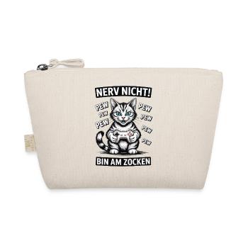 Nerv nicht bin am Zocken Gamer Katze Design - Bio-Täschchen - Natur - Vorne