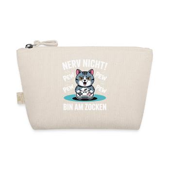 Nerv nicht bin am Zocken Gamer Katze Design - Bio-Täschchen - Natur - Vorne