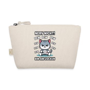 Nerv nicht bin am Zocken Gamer Katze Design - Bio-Täschchen - Natur - Vorne