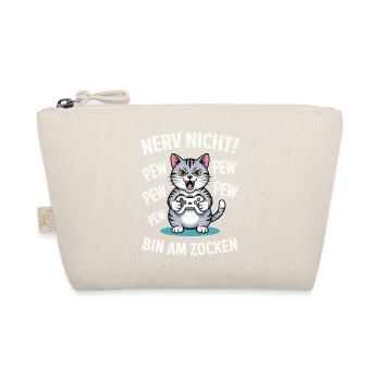 Nerv nicht bin am Zocken Gamer Katze Design - Bio-Täschchen - Natur - Vorne