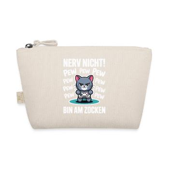 Nerv nicht bin am Zocken Gamer Katze Design - Bio-Täschchen - Natur - Vorne