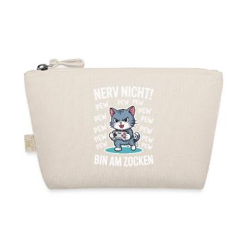 Nerv nicht bin am Zocken Gamer Katze Design - Bio-Täschchen - Natur - Vorne
