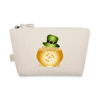 Golden pot with shamrock and green hat - Organic Pouch - nature - Front