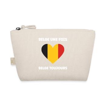 Belgische Herz-Trikolore - Bio-Täschchen - Natur - Vorne