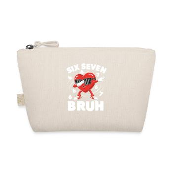 Six Seven Bruh Heart Cartoon - Organic Pouch - nature - Front