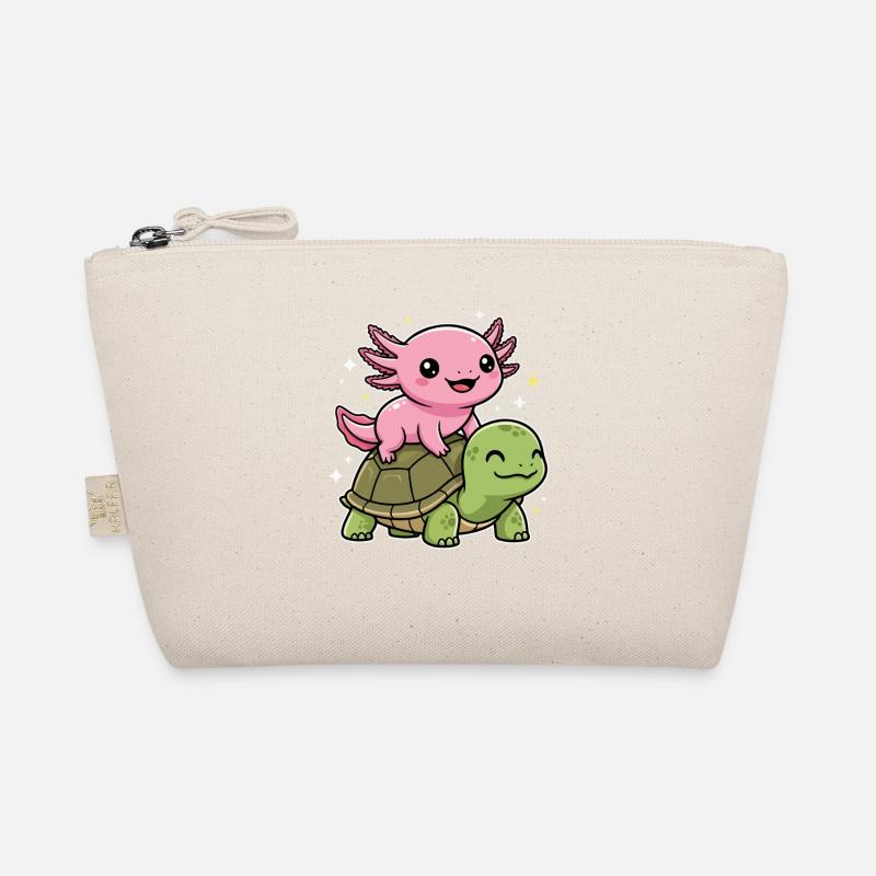 Axolotl and turtle Organic Pouch