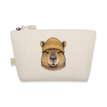 Capybara with cap - Organic Pouch - nature - Front