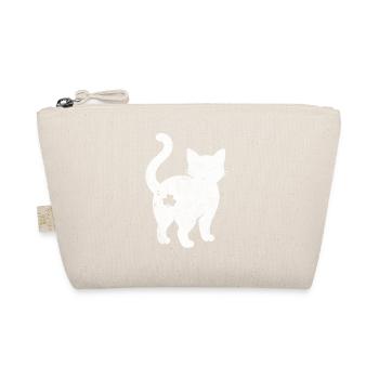 Cat silhouette with shamrock - Organic Pouch - nature - Front