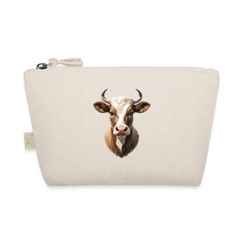 Cow Head Portrait Natural Tones - Organic Pouch - nature - Front