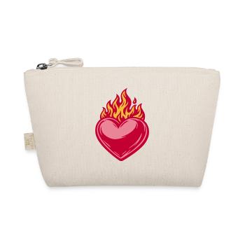 Brennendes Herz - Valentine' Day - Liebe - Bio-Täschchen - Natur - Vorne