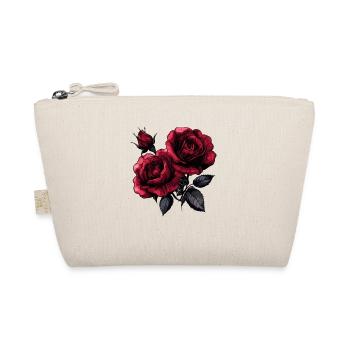 Dark rose splendour on black - Organic Pouch - nature - Front