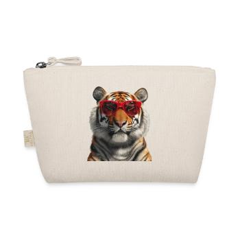 Tiger mit Sonnenbrille Lustig - Bio-Täschchen - Natur - Vorne