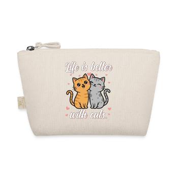 Cat love: Life better with cats - Organic Pouch - nature - Front
