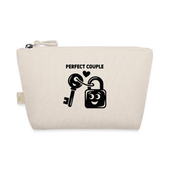 Key to My Heart Cute Lock and Key - Organic Pouch - nature - Front
