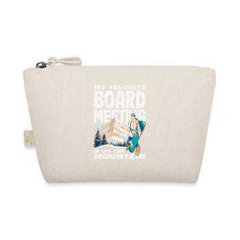 Snowboarding Snowboard Meeting Chairlift - Organic Pouch - nature - Front