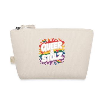 Queer and Proud Rainbow LGBTQ Pride - Organic Pouch - nature - Front