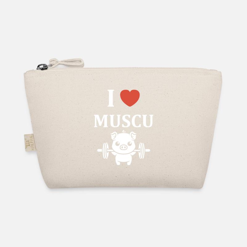 Ich liebe Muscu – ein starkes Schweine-Maskottchen Bio-Täschchen