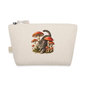 Cat in Mushrooms Forest Fantasy Art - Organic Pouch - nature - Front