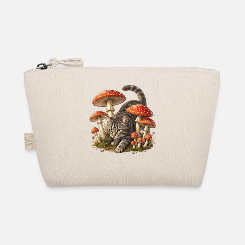 Chat dans la forêt de champignons Art fantastique Trousse biologique