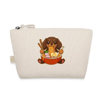 Japanese Ramen Dachshund Noodle Bowl Anime Otaku - Organic Pouch - nature - Front