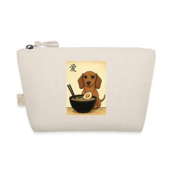 Japanese Ramen Dachshund Noodle Bowl Anime Otaku - Organic Pouch - nature - Front
