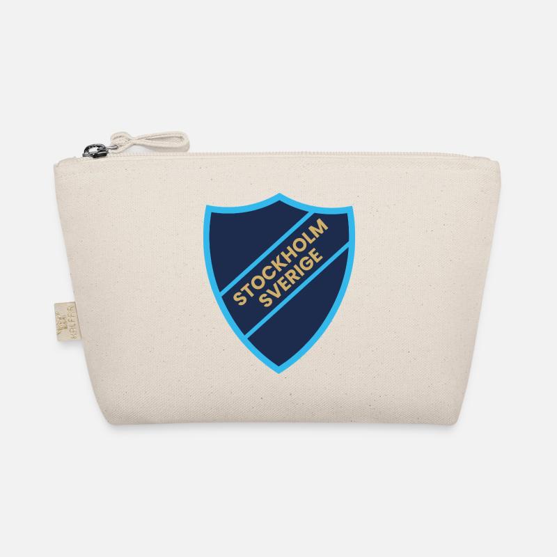 Stockholm Shield Blue Contrast Design Organic Pouch